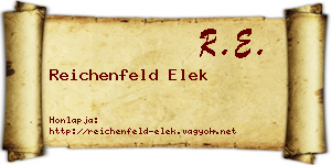 Reichenfeld Elek névjegykártya